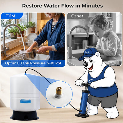iSpring T11M - Depósito de almacenamiento de agua prepresurizada de 11 galones, 11 galones, color blanco