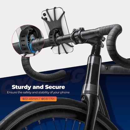 ORIbox Soporte para teléfono de Bicicleta, Soporte para manubrio de Motocicleta, Soporte de Silicona de rotación de 360°, Compatible con iPhone 13/12/11 Pro MAX XS MAX XR X 8 7 6S Plus SE 2022 12