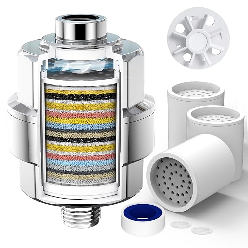Sr Sun Rise Filtro Regadera de 20 Etapas | Filtro de Agua para Regadera, Filtro de Ducha para Agua Dura, Purificador de Agua para Elimina Cloro/impurezas y Olores