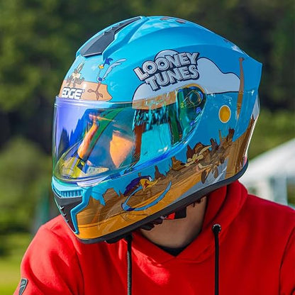 Casco Modular - DC - Visor Anti Baho Motocicleta Marca Edge - Visor Doble ANTIVAHO Certificado Dot Moto - Cascos Motocross Pegatina Pegatinas Protector Mujer Hombre