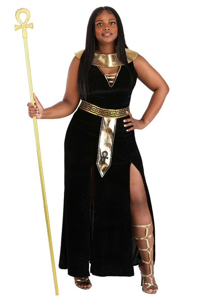 Dreamgirl - Exquisito disfraz de Cleopatra para mujer, negro y dorado, pequeño