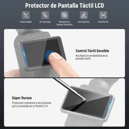 NEEWER Filtro Variable ND2-32 Compatible con dji Osmo Pocket 3,Filtro ND Ajustable Magnético 1-5 Paradas Limitadas,Accesorios Cámara Acción,Vidrio Óptico HD,Incluye 2 Protectores Pantalla LCD,FL-50
