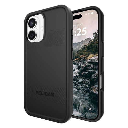 Pelican Protector - Funda magnética para iPhone 16, Compatible con MagSafe, Protección contra caídas de Grado MIL de 16 pies - Negro
