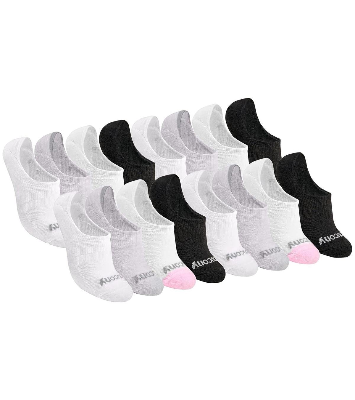 Saucony Saucony Women's 8-pair No Show Cushioned Invisible Liner Sock, Mujer