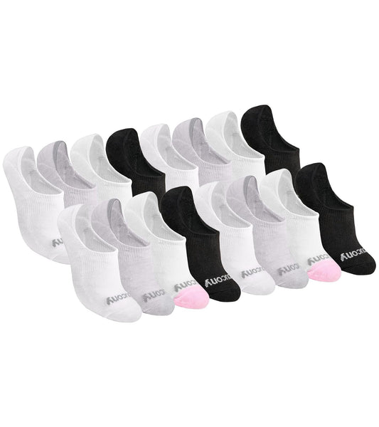 Saucony Saucony Women's 8-pair No Show Cushioned Invisible Liner Sock, Mujer