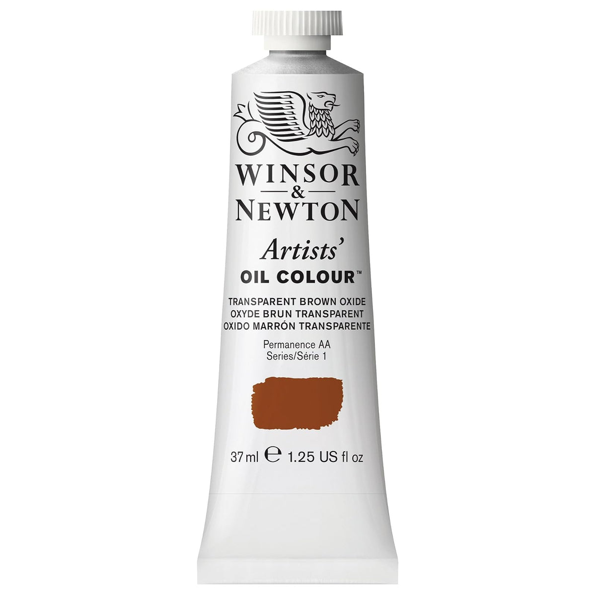 Winsor & Newton Artists' Oil Colour Pintura al Óleo Profesional, 37 ml - Pintura al óleo de artistas - Tubo de 37 ml - Marrón (Transparent Brown Oxide)