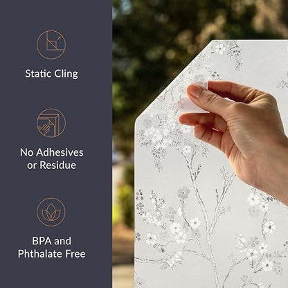 Artscape Blossom - Película Decorativa para Ventana de privacidad con patrón de Vidrio Texturizado, no calcomanía y protección UV, fácil de aplicar y extraíble, 24 x 36 Pulgadas, Fabricado en Estados