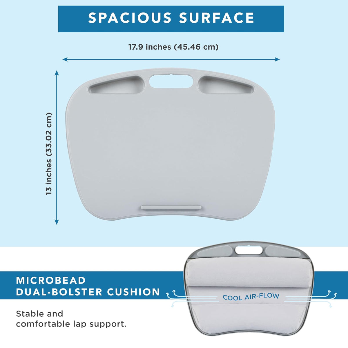 LapGear MyDesk computadora para regazo, gris frío (se adapta a portátiles de hasta 15 pulgadas)