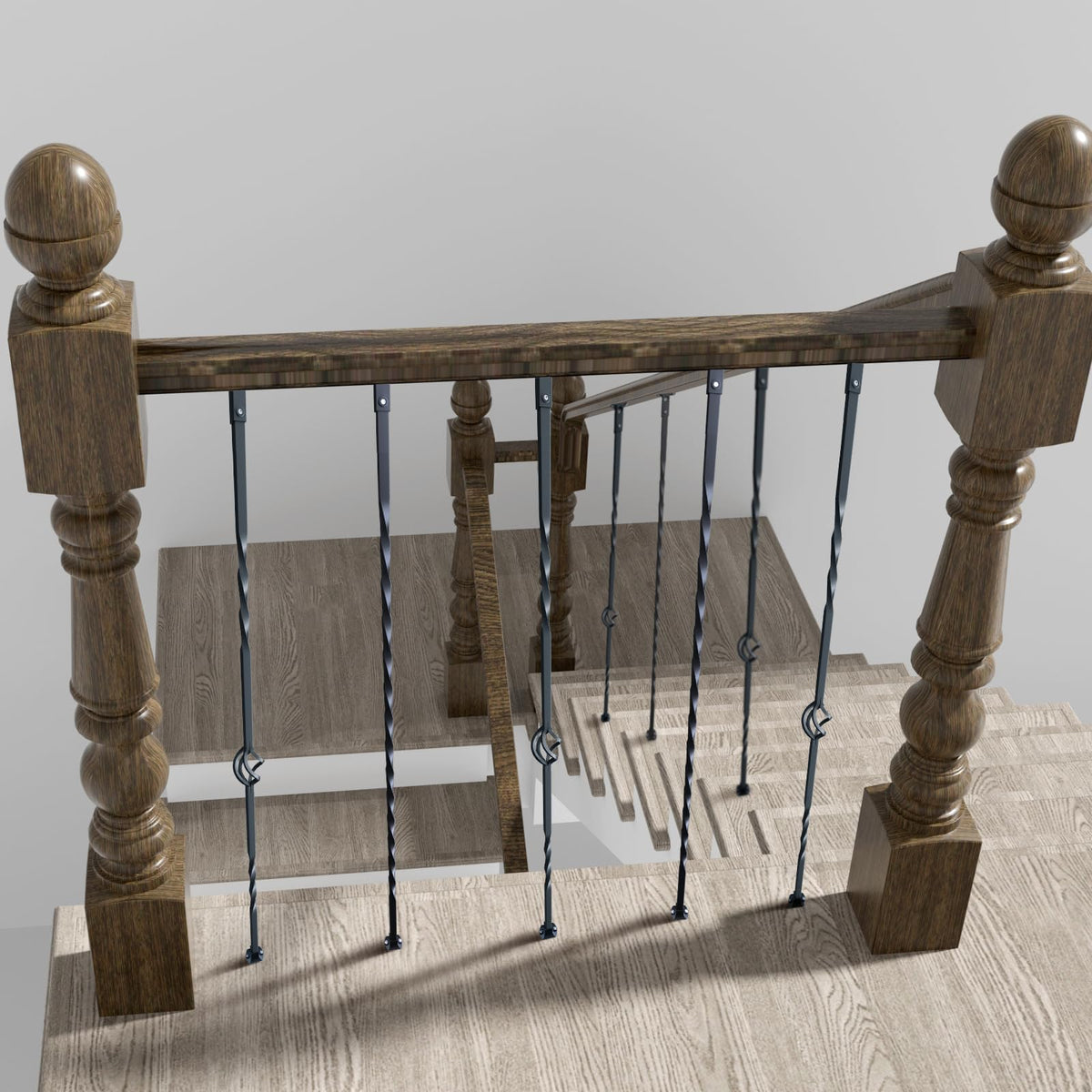 VEVOR - de metal para escalera, 44 x 1/2 pulgadas, ejes decorativos de acero galvanizado, paquete de 10 de cubierta con cestas individuales huecos, giros, de escalera