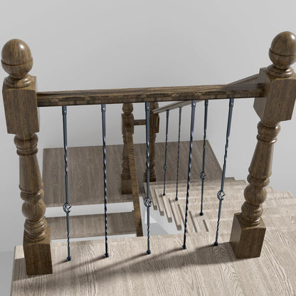 VEVOR - de metal para escalera, 44 x 1/2 pulgadas, ejes decorativos de acero galvanizado, paquete de 10 de cubierta con cestas individuales huecos, giros, de escalera