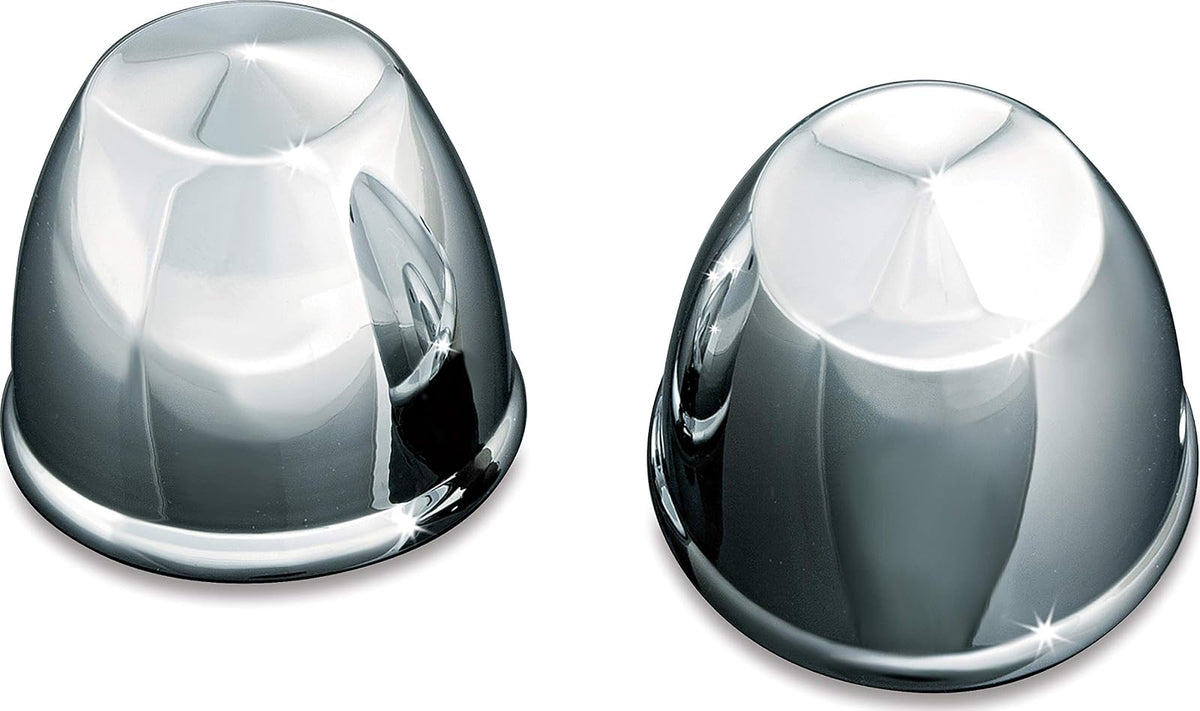Kuryakyn 1224 Accesorio de Acento para Moto: Tapas de Eje Delantero para Motocicletas Harley-Davidson 1980-2019, Cromo, 1 par