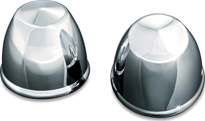 Kuryakyn 1224 Accesorio de Acento para Moto: Tapas de Eje Delantero para Motocicletas Harley-Davidson 1980-2019, Cromo, 1 par