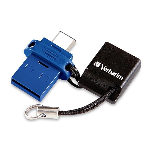 Verbatim Unidad Flash USB 3.2 Gen 1Dual de 32 GB para Dispositivos con USB-C™, para Almacenamiento al Instante, Azul.