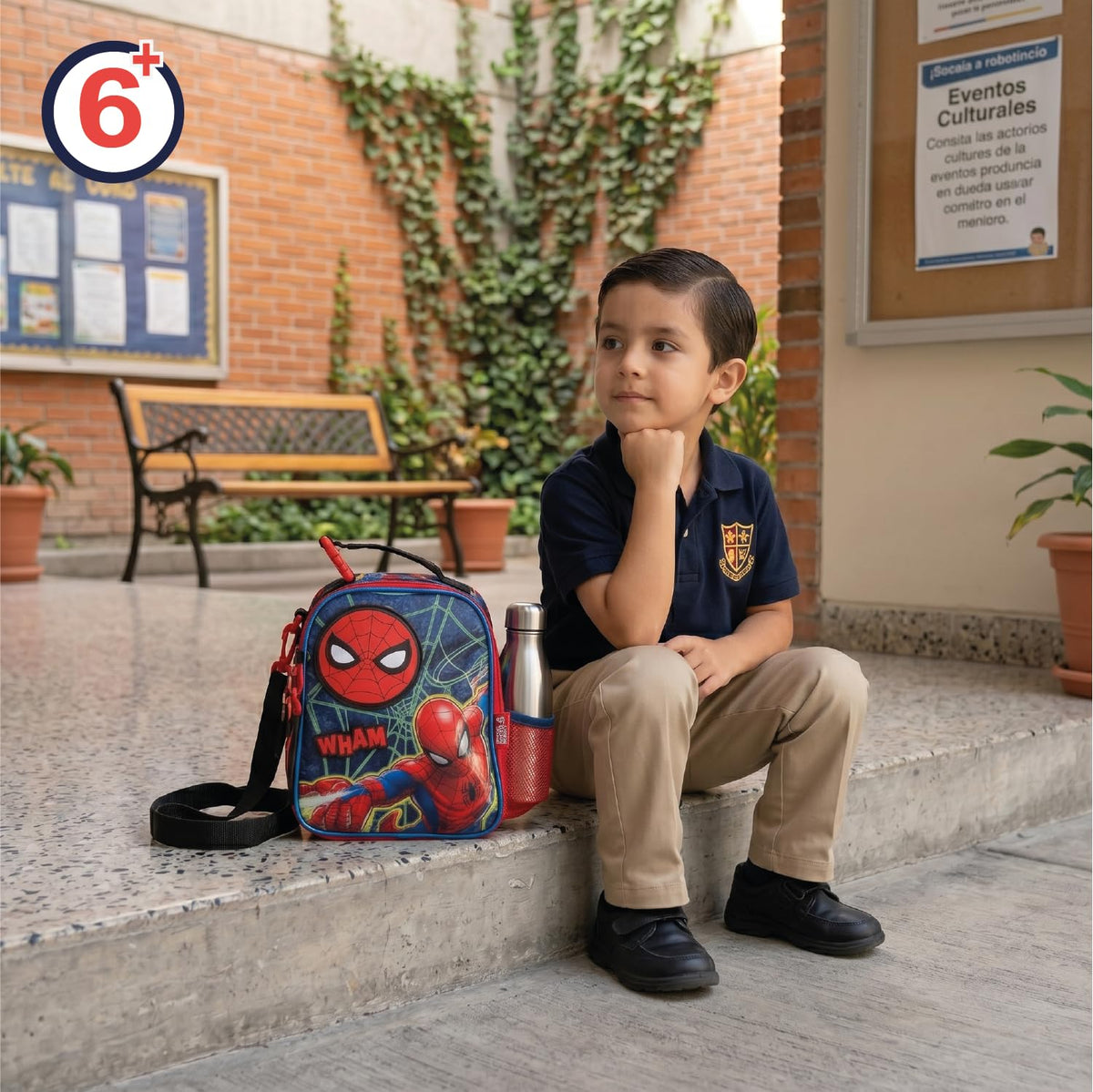 Ruz Lonchera Infantil y Preescolar | Spider-Man | 100% Poliéster Capacidad 3 Litros | Bolso Térmico Escolar para Niños con Asa y Cierre de Cremallera | Recomendado desde 3 años