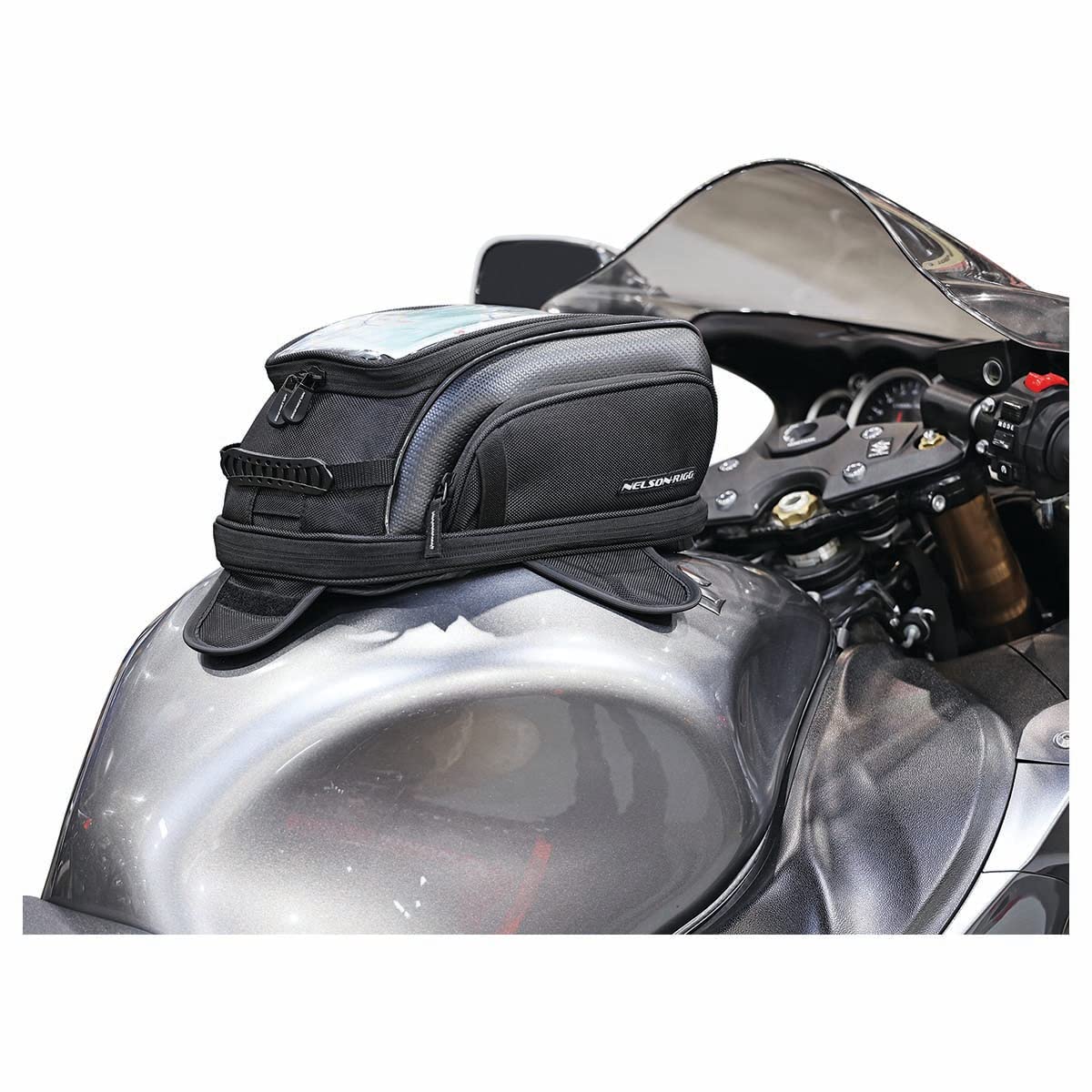 Nelson-Rigg Commuter Sport Bolsa de Tanque Magnetica con Correa de Doble Montaje, Negro, CL-1100-S