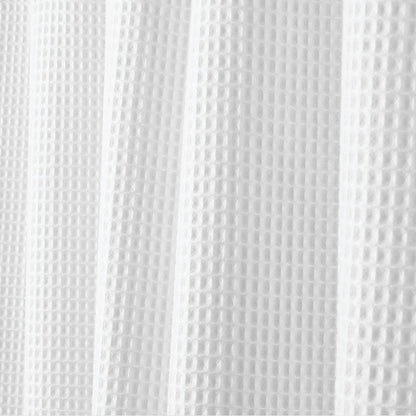 InterDesign Cotton Blend Fabric Shower Curtain, 72 x 72-Inch 2 Piece Set with Rings, White Waffle