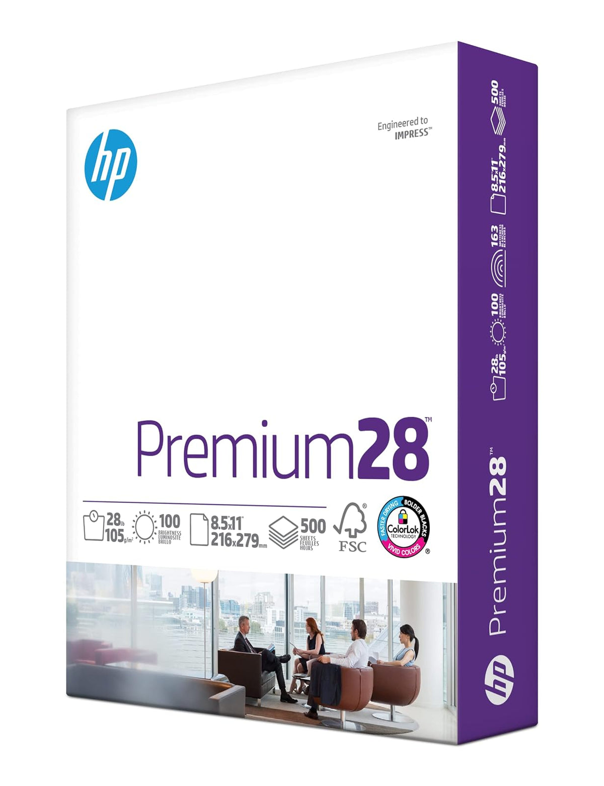 HP Papel, Color LaserJet Poly Wrap, 12.7 kilogram, 8.5 x 11, 98 brillante, Carta, Blanco, 500 Sheets
