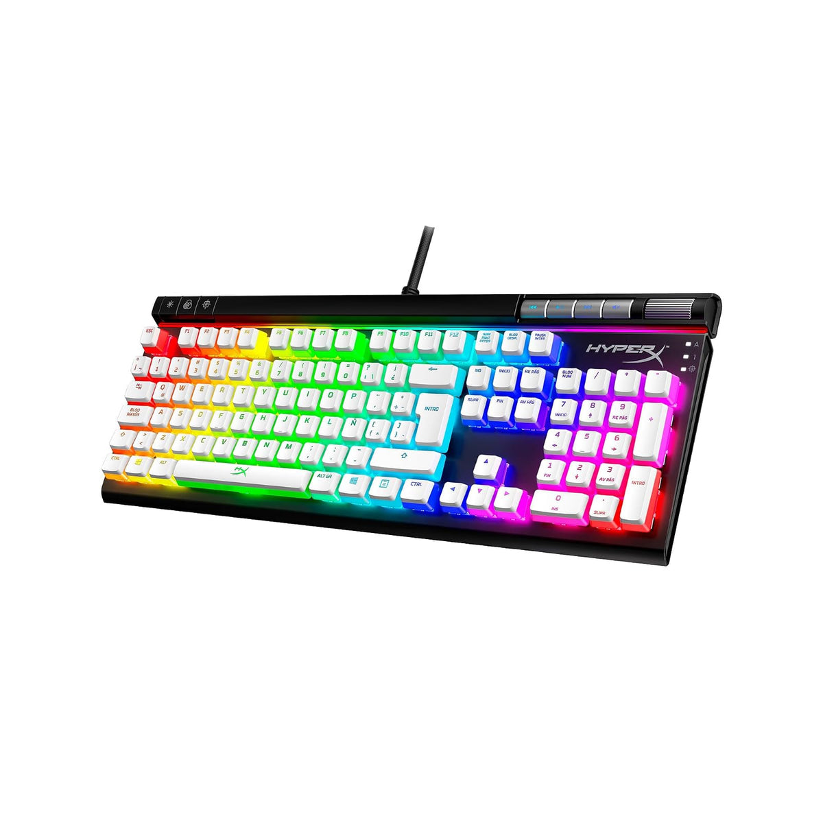 HyperX Pudding Keycaps Teclas ABS de Color Blanco Set Completo - LA