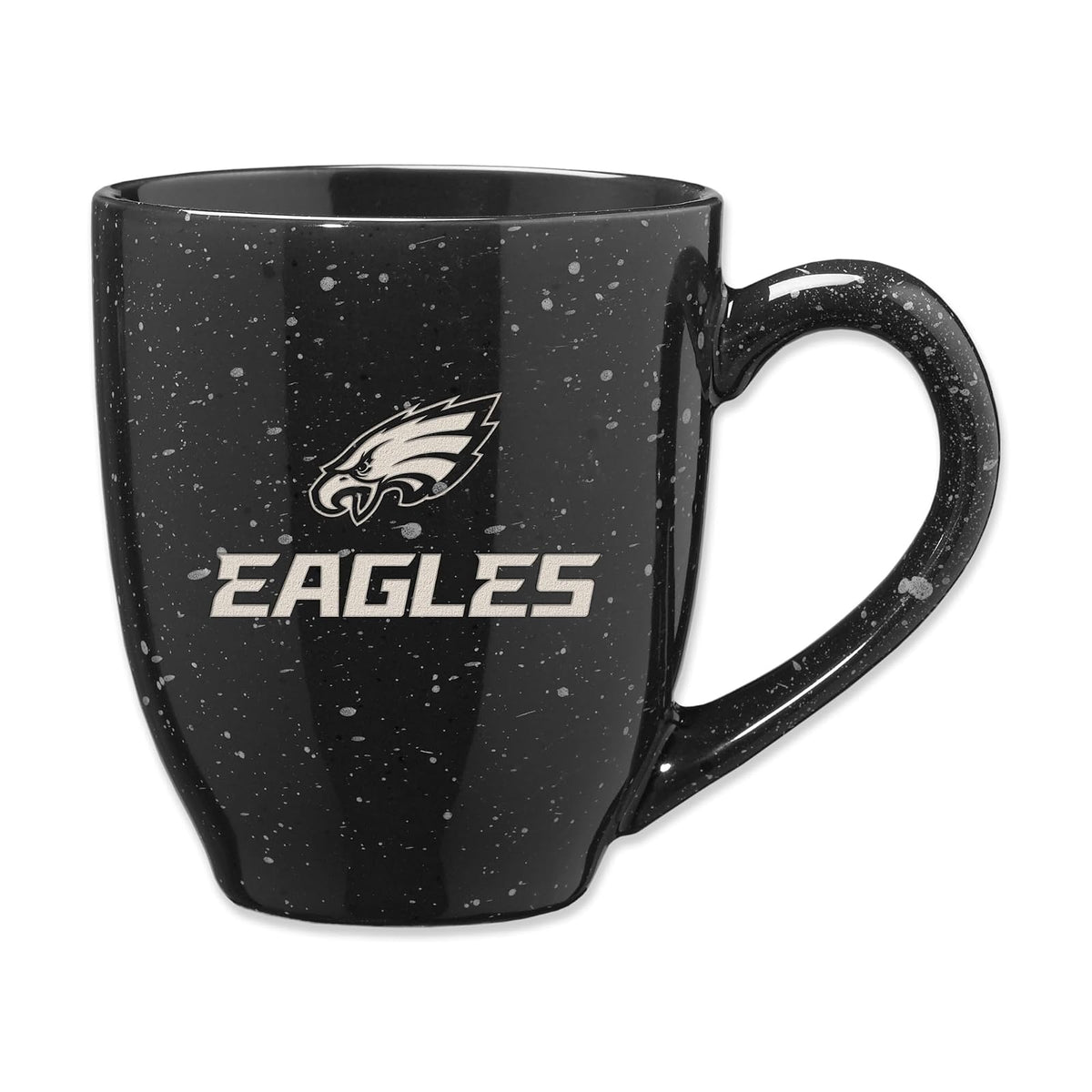 Rico Industries NFL Taza de Cerámica Grabada con Láser, 16 oz - Philadelphia Eagles Slogan Black