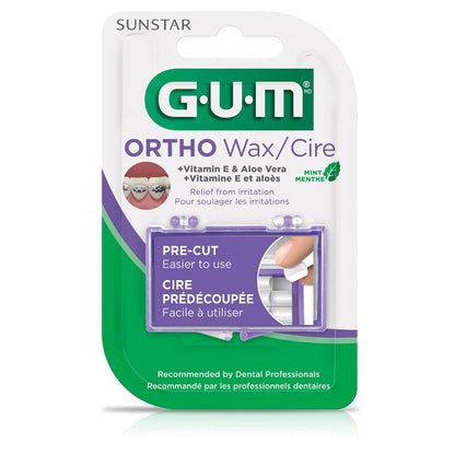 GUM Cera Ortodóntica para Llaves y Alineadores 0070942007641 | Menta, 1 Unidad, Paquete de 6, Protección Dental, Portátil