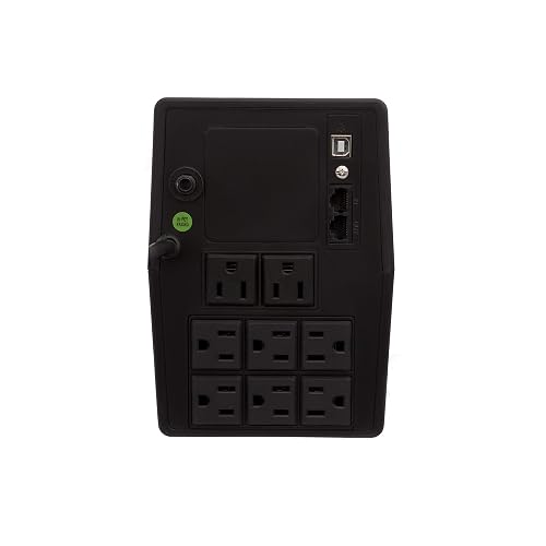Smartbitt - No-Break Interactivo, Regulador y Supresor de Picos - UPS Ideal para apagones y Cortes de energía - Batería de Respaldo - Negro (1200 Va, Hogar y Oficina)
