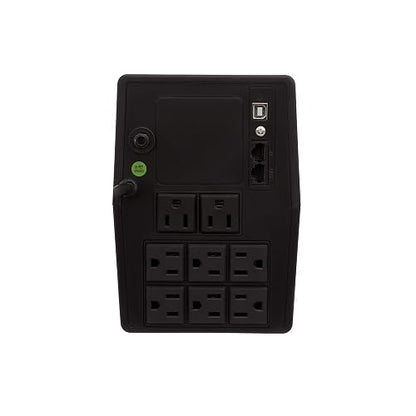 Smartbitt - No-Break Interactivo, Regulador y Supresor de Picos - UPS Ideal para apagones y Cortes de energía - Batería de Respaldo - Negro (1200 Va, Hogar y Oficina)