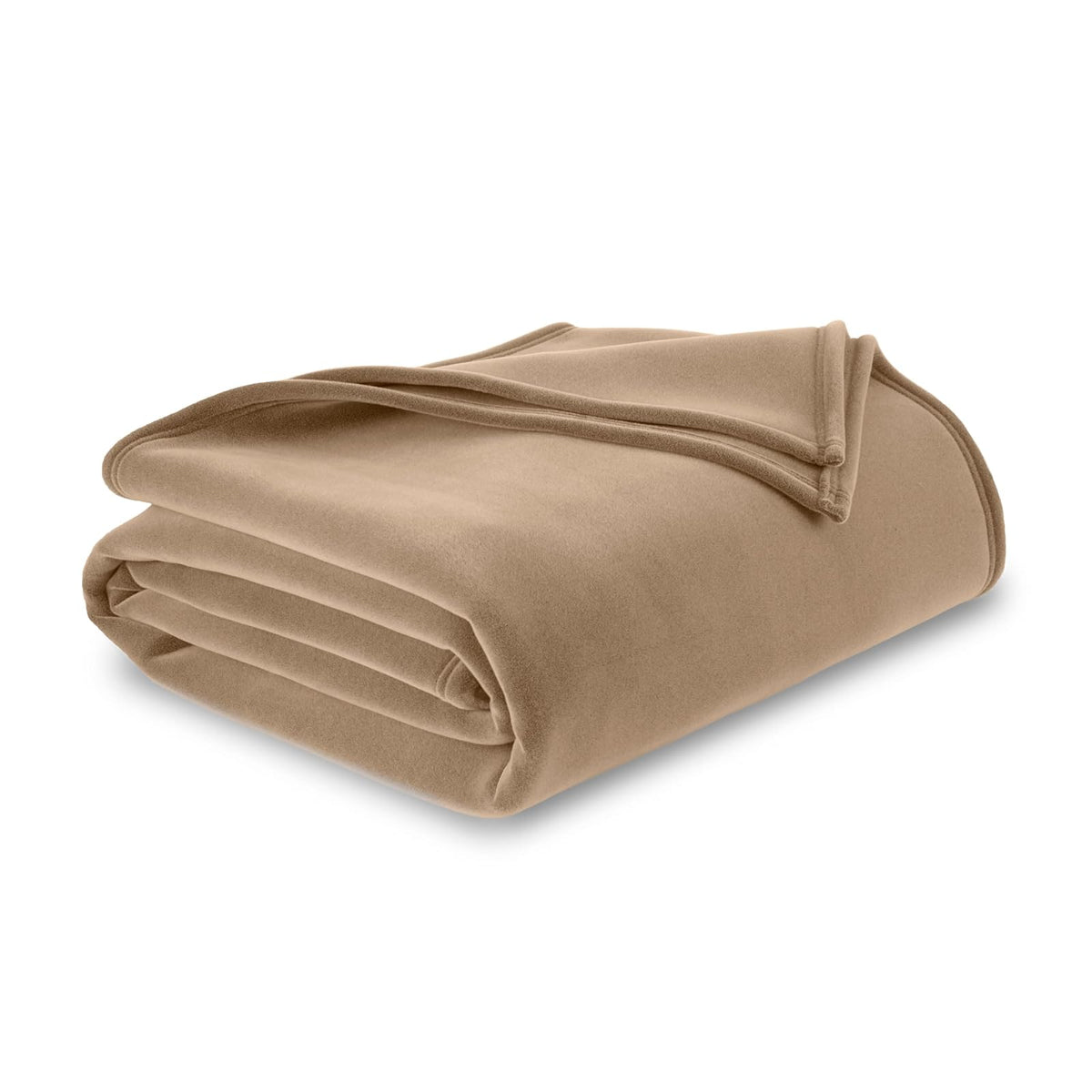 Vellux Manta Original Individual y Matrimonial - Nailon Afelpado - Beige - Matrimonial queen