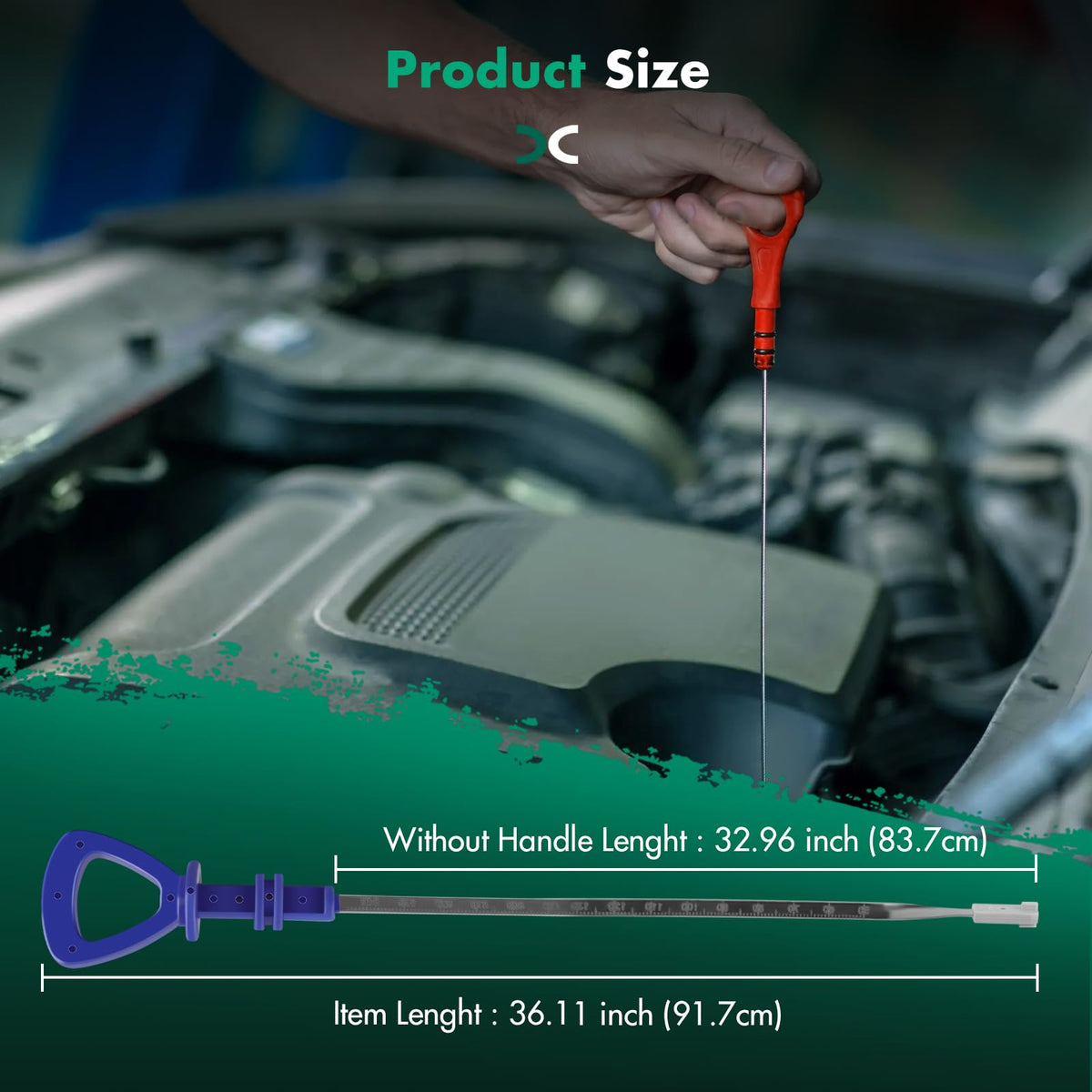 SCITOO 36.5 pulgadas barra de aceite para motor Mercedes-Benz C230 C240 C32 C320 C55 CL55 CLK320 CLK500 CLK55 CLS500 CLS55 E320 E55 ML500 R500 R50S430 S500 S55 SL500 SL55 SLK55 2001-2010 Mediano