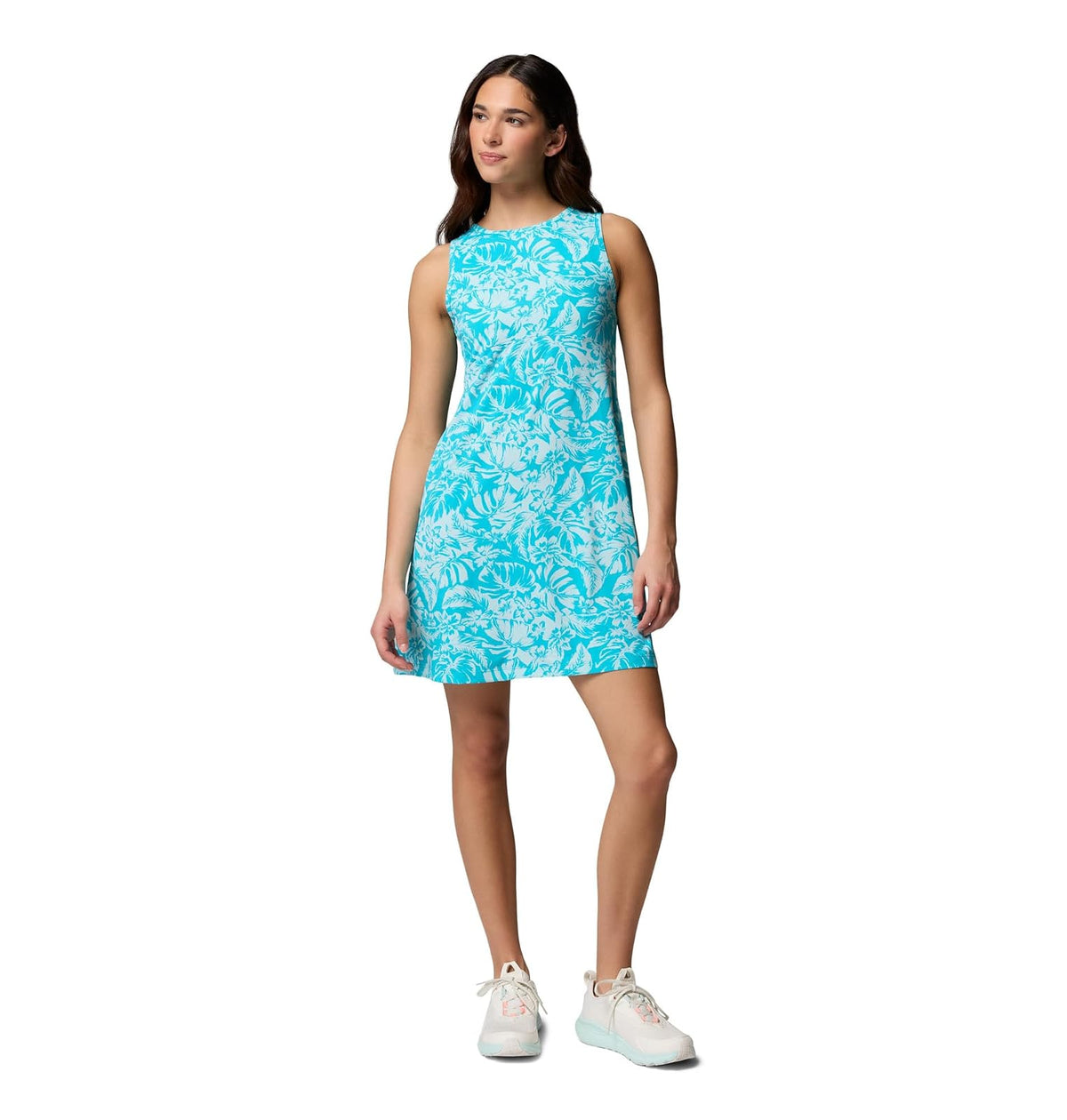Columbia Vestido Freezer sin Mangas con Protección Solar - Ocean Teal Vacay Blooms Tonal - CH