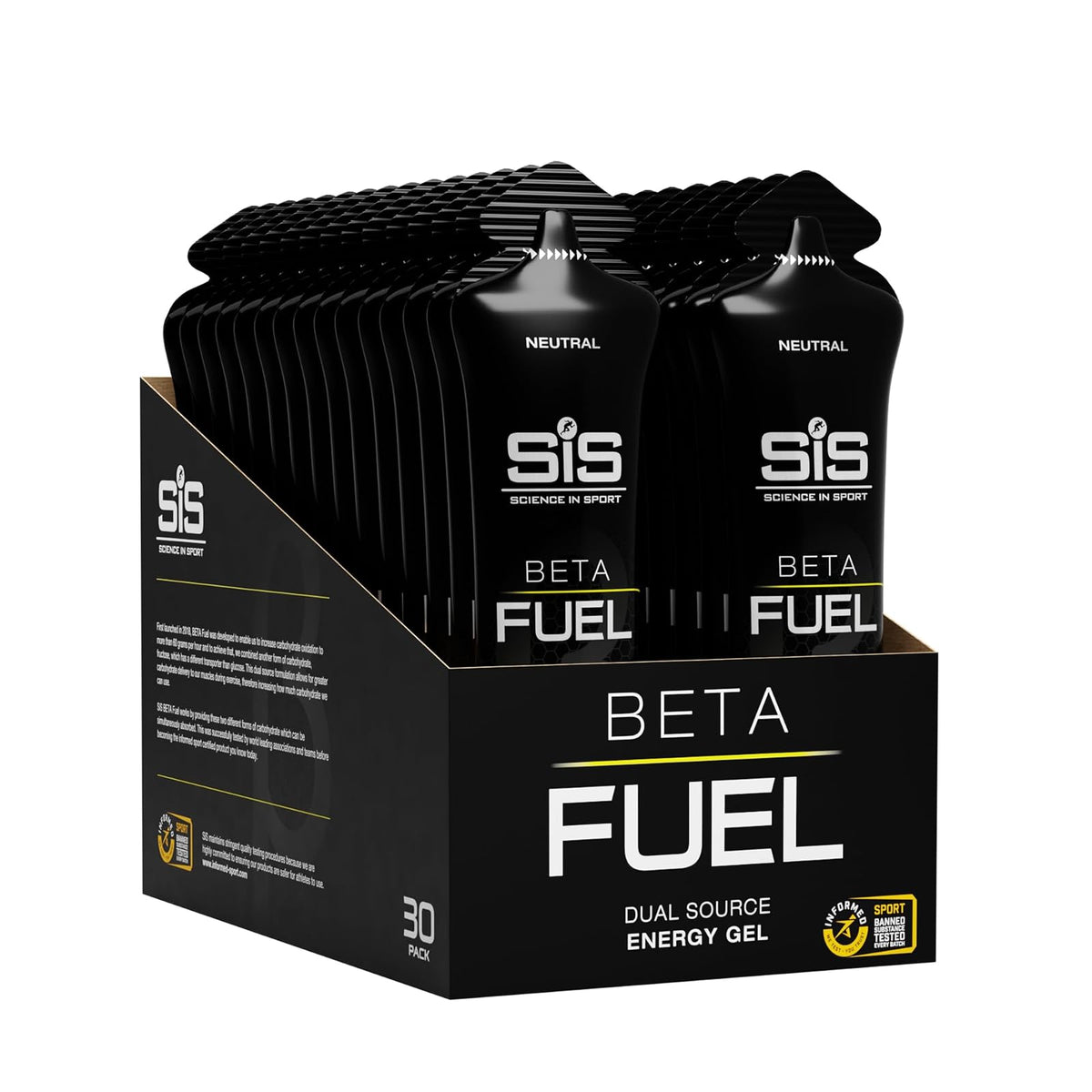 SIS Beta Fuel Gel Energético de Doble Fuente 40g Carbohidratos - Neutral - Pack of 30