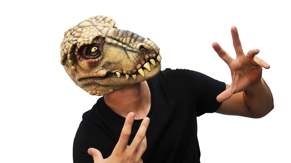 T-Rex, Máscara de Tiranosaurio Rex, Máscaras de Dinosaurios Jurásicos Ideal para Halloween y Fiestas de Disfraces