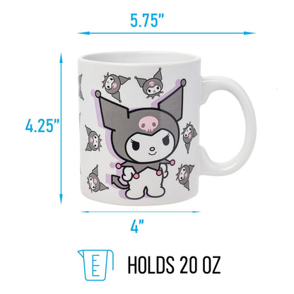 Silver Buffalo Sanrio Hello Kitty and Friends Kuromi Poses Taza de cerámica, 20 onzas
