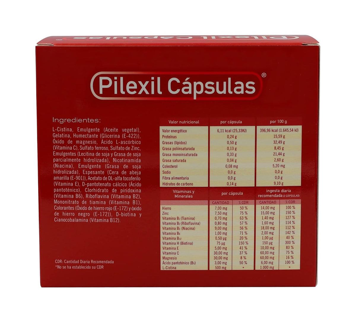 Pilexil Cápsulas de Gelatina Blanda caja c/100 | Detiene caída de pelo, fortalece, L-Cisitina, Hierro, Zinc, 9 vitaminas