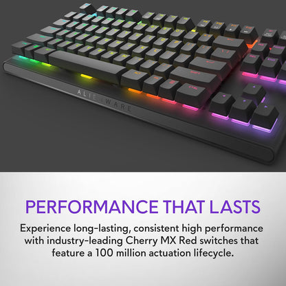 Alienware Teclado Tenkeyless para Juegos - AW420K USB-C | USB-C, cable desmontable, altura ajustable, RGB por tecla, lado oscuro de la luna