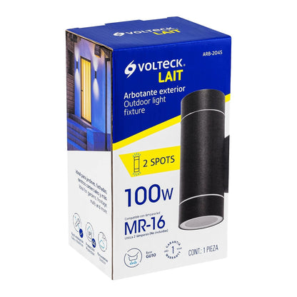 Volteck Lait ARB-204S, Arbotante de acento 2 spots color negro lámparas no incluidas
