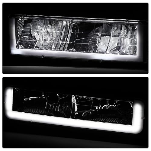 DNA Motoring HL-LB3-8P-C10-3G-CH-AM Juego de Faros LED DRL Estilo U + Señal + Esquinas para Chevy/GMC C/K 1500/2500 Suburban 1992-1999