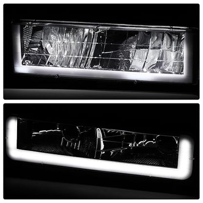 DNA Motoring HL-LB3-8P-C10-3G-CH-AM Juego de Faros LED DRL Estilo U + Señal + Esquinas para Chevy/GMC C/K 1500/2500 Suburban 1992-1999