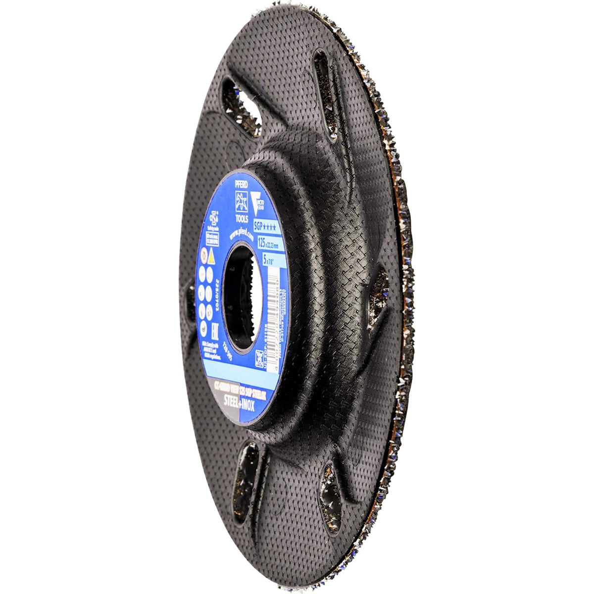 Pferd CC-Grind® View, 5" x 7/8, SGP STEELOX VICTOGRAIN®, cerámica - Parte 61158 (paquete de 10)