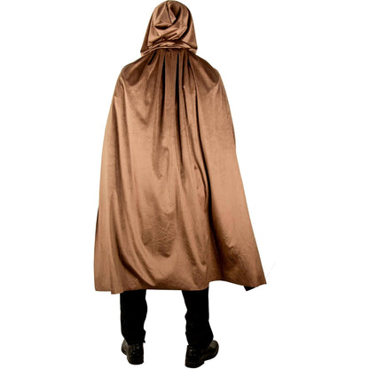 REV Capa Café de Poliéster – Capa Larga para Disfraz de Monje, Mago o Personaje Medieval – Accesorio para Cosplay, Halloween, Carnaval o Fiesta Temática