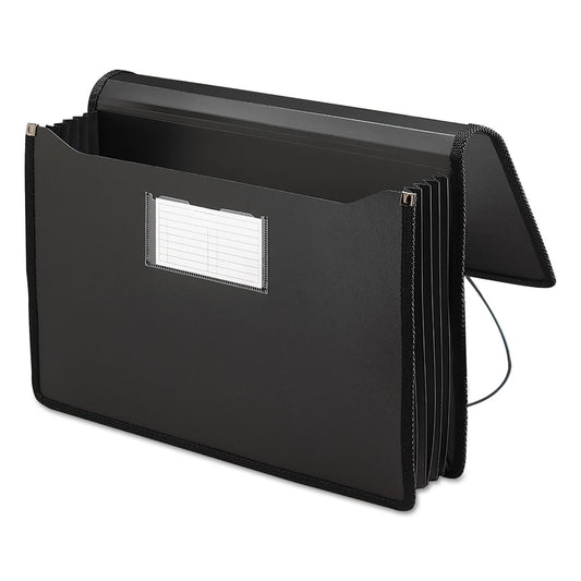 Smead Poly Premium - Cartera expandible con cierre, expansión de 5-1/4 pulgadas, tamaño legal, negro (71510)