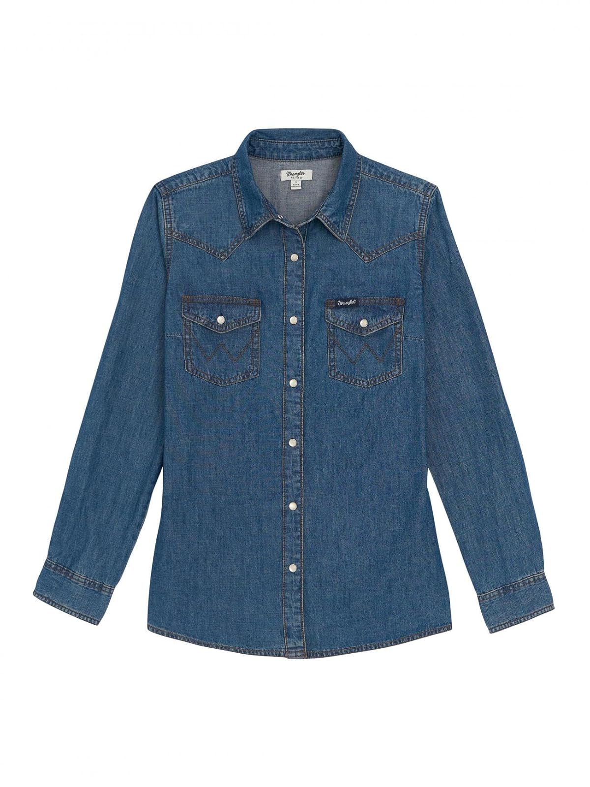Wrangler Camisa Manga Larga Retro de Algodón para Mujer, Multicolor, XS