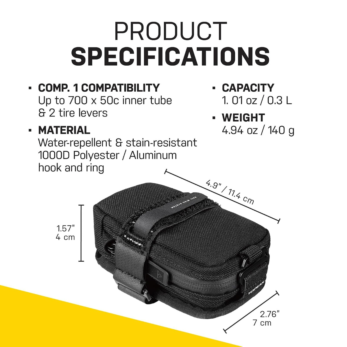Topeak Elementa GearBag o GearBag EX - Bolsa compacta para bicicleta debajo del asiento con juego de herramientas de carraca, almacenamiento de 0.3 L, EX, compartimento plegable para herramientas