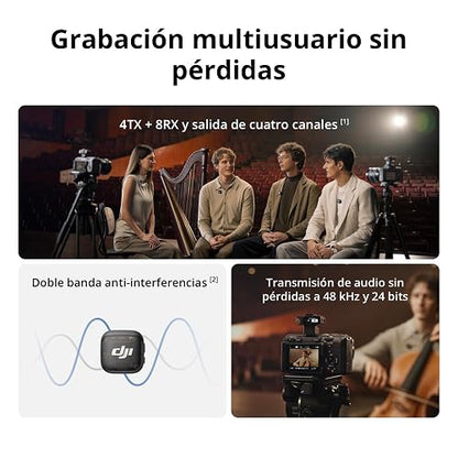 Transmisor DJI Mic 3, Micro inalámbrico Mini para iPhone/cámara/Android | Ligero e intuitivo, micrófono lavalier, flotante de 32 bits, código de tiempo integrado, vlog, entrevistas y streaming
