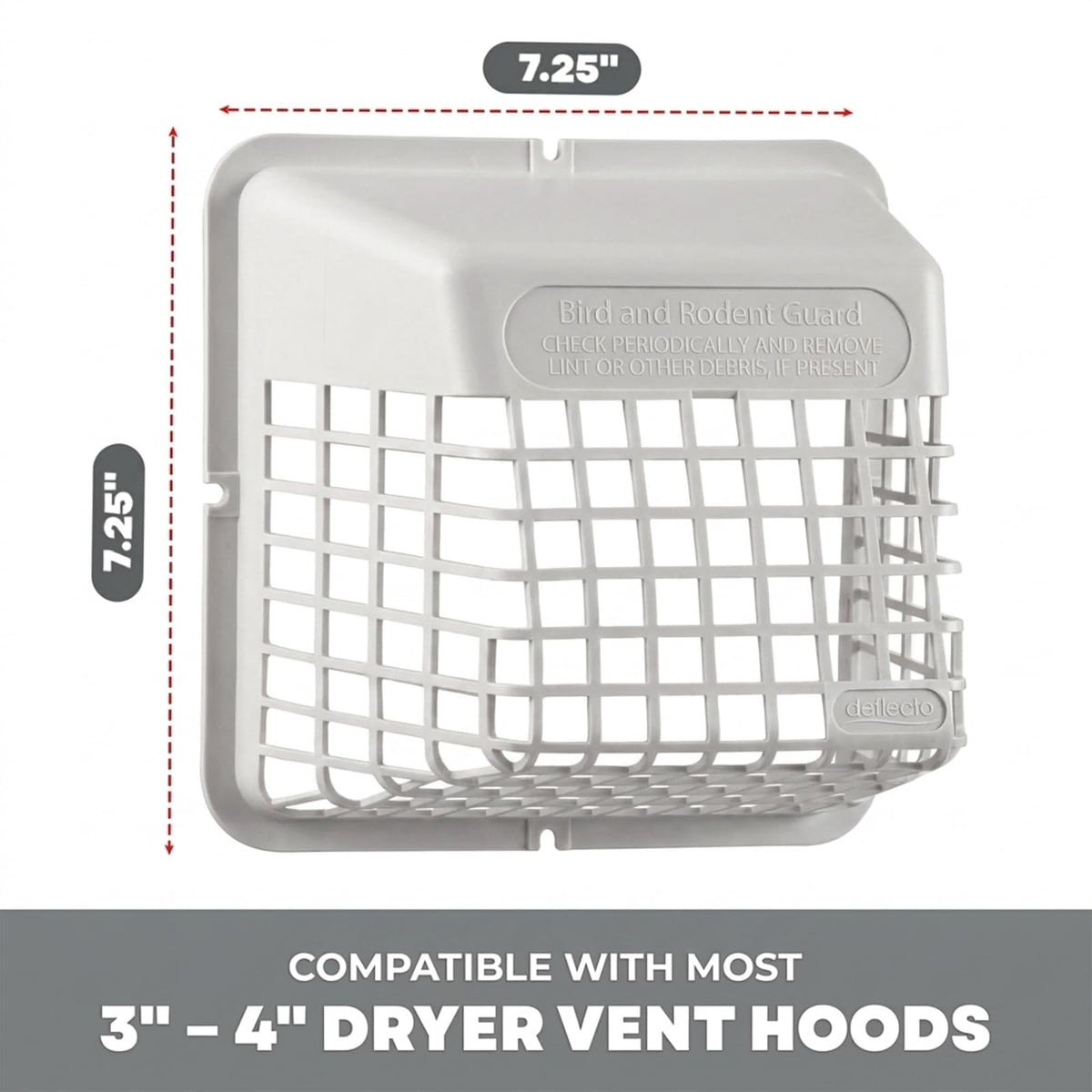 Deflecto ubgwl-a Universal de Aves, se Adapta a 3" a 10.2 cm Rejillas de ventilación, Color Blanco (ubgwl)