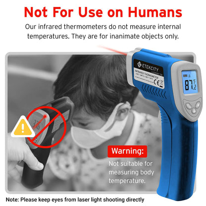 Etekcity Termómetro infrarrojo 749 (no para humanos) pistola de temperatura digital sin contacto láser IR termómetro, 14.4 °C ~ 380.0 °C (-50 ℃ ~ 380 ℃), tamaño estándar, azul