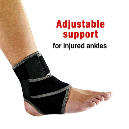 ACE Soporte de Tobillo de Compresión Ajustable | Apoyo moderado, correas ajustables, neopreno transpirable, resistente al olor, talla única