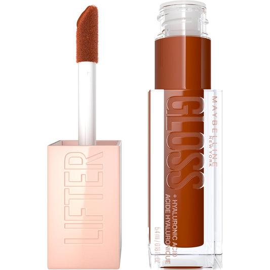 Maybelline, Lifter Gloss con ácido hialurónico, aspecto más voluminoso, Caramel, 1 unidad