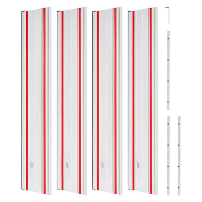 VEVOR Riel Guía para Sierra de Mesa, Rango de Corte de 279,4 cm, Incluye 4 Rieles Guía de Aluminio Extruido de 698,5 mm y 3 Conectores, Compatible con Makita, Festool y WEN, para Carpintería - Riel de guía-110