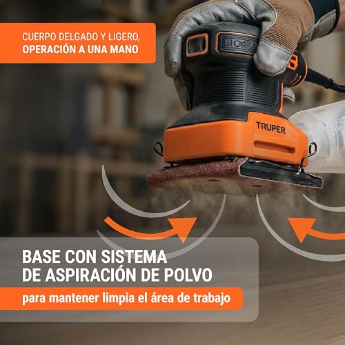 Truper LIOR-1/4A3, Lijadora orbital 1/4 hoja 240 W profesional