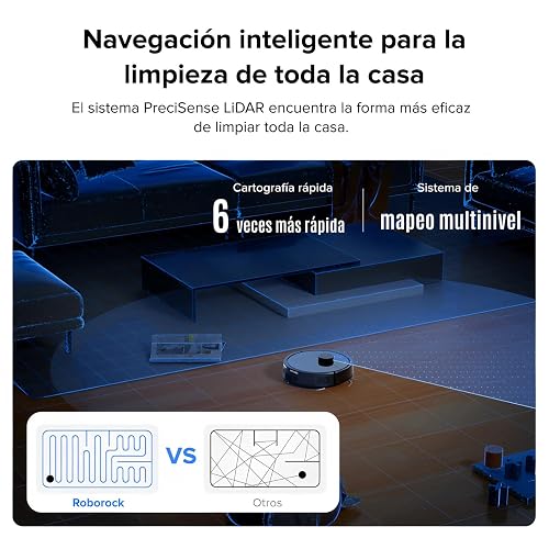 roborock Q7 L5 Robot Aspiradora y Trapeador (Negro Medianochel) | 8,000 Pa, Doble sistema antienredos, LiDAR, Depósitos de polvo y agua de gran capacidad, Hasta 210 m², Control por App